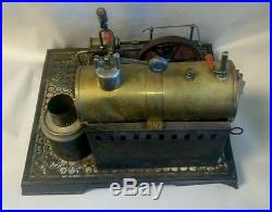 Interesting Large Vintage Antique Tin & Brass Toy Steam Engine
