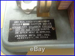 Jensen Style 76 Dry Fuel Field Steam Engine