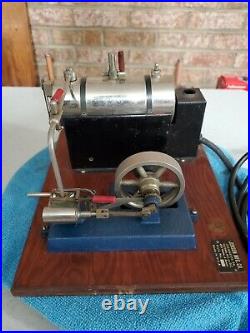 Jensen steam engine model 25 toy vintage wood base