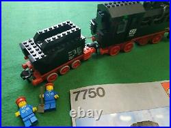 LEGO 12V 7750 Dampflokomotive +BAL Eisenbahn / Steam Engine+Instr Train Vintage