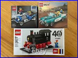 LEGO 40409 Hot Rod, 40448 Vintage Car, 40370 Steam Engine Train Lot, NEW Sealed