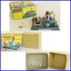 LINEMAR Atomic Reactor, Tin Steam Engine Toy, Japan, Midcentury/1950s, with Box