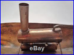 LIVE STEAM ENGINE Toy Little Wonder Launch Antique 1880 Brass Boat Union Mfg