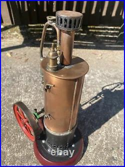 Large Live Steam Unidentified Vertical Stationary Engine Model Toy Vintage