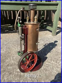Large Live Steam Unidentified Vertical Stationary Engine Model Toy Vintage