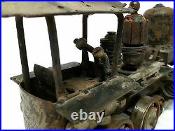Large Steampunk Folk Art Metal Steam Engine Train 17 Vehicle Model Sculpture