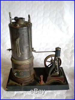 Large vintage Carette Live steam engine vertical type early 1900s to restore