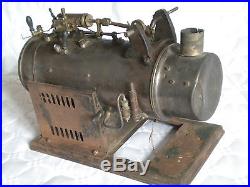 Large vintage Schoenner 144F Overtype boiler Live steam engine to restore 1900
