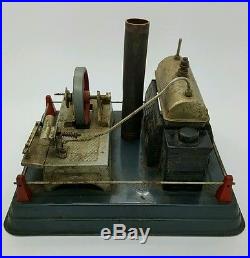 LineMar Steam Engine Toy Antique With Accessories Wood Shop Vintage Line Mar