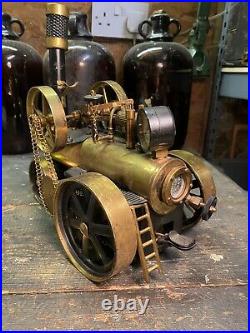 Live Steam Wilesco Locomobile Brass Model Engine Toy Steam
