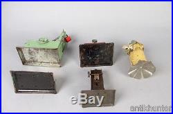 Lot of 5 vintage small scale steam engine accessorys, pre war german tin toy