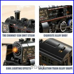 Luxury Electric Railway Train Tracks Set Lights Steam Engine Kids Toy Gift