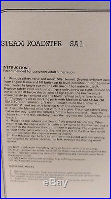 Mamod Steam Engine Roadster SA1 Car New In Box Complete vintage1980