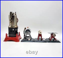 Marx Vertical Steam Engine with 3 Operative Accessories & Original Boxes