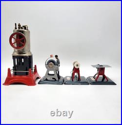 Marx Vertical Steam Engine with 3 Operative Accessories & Original Boxes