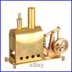 Mini Pure Copper Steam Engine Model with Boiler Creative Gift Education Toy Set