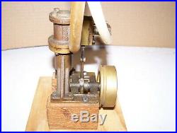Old Brass Vertical Toy STEAM ENGINE Model Hit Miss Gas Tractor Magneto Oiler WOW