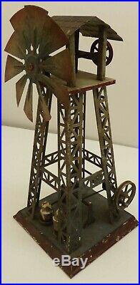 Old Steam Engine Windmill tin toy selling as is Very nice Must See