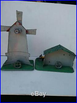 Old Vintage Tin Metal Accessories For Steam Engines Toy Windmill Germany 1950