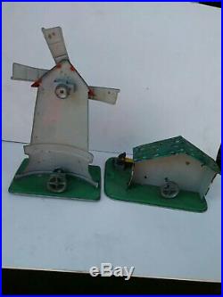 Old Vintage Tin Metal Accessories For Steam Engines Toy Windmill Germany 1950