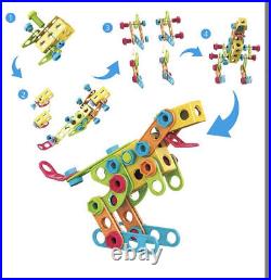 PicassoTiles 250 Piece Engineering Construction Building Set Ages 3+ STEAM Toy