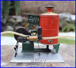 RARE 1890s Weeden FAVORITE Force Pump Upright Steam Engine Tin & Cast Iron Toy