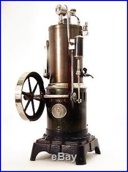 RARE ANTIQUE GERMAN ERNST PLANK 1899 VERTICAL TOY STEAM ENGINE IN TOP CONDITION