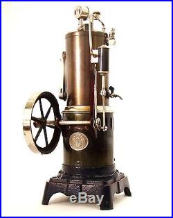 RARE ANTIQUE GERMAN ERNST PLANK 1899 VERTICAL TOY STEAM ENGINE IN TOP CONDITION