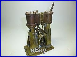 Rare Double Steam Engine Brass Brewster & Ingrahams Bristol Ct USA Toy