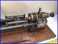 RARE Large Vintage Horizontal Steam Engine Wooden Base Beautifully Crafted