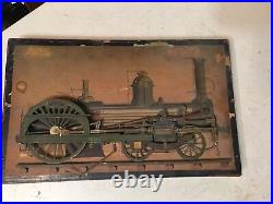 Rare Antique French Steam Locomotive Working Model Cutout Automaton Demo Toy