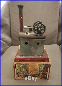Rare Miniature Ernst Plank Vertical Steam Engine withOriginal Box, Germany, 1904
