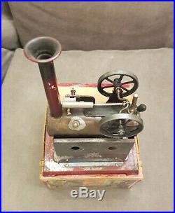 Rare Miniature Ernst Plank Vertical Steam Engine withOriginal Box, Germany, 1904