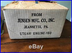 Rare Vintage Jensen Mfg Co Manufacturing Co Steam Engine W Orig Box Style No 60
