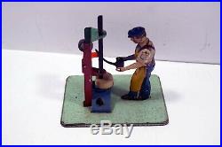 Rare Wilesco Steam Engine Tin Men Shop Workers Germany Us Zone B306
