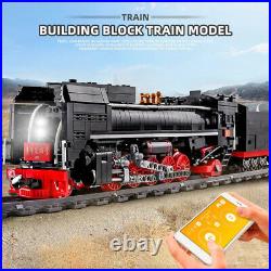 STEAM LOCOMOTIVE TRAIN Model Set Building Blocks DIY RC Toy Christmas Gifts Kids