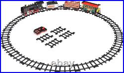 Steam Engine Remote Control Hobby Train Set with Working Light & Realistic Sound