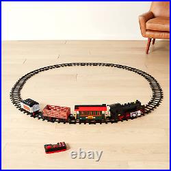 Steam Engine Remote Control Hobby Train Set with Working Light & Realistic Sound