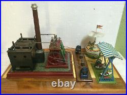 Steam Engine Twin Cylinder Doll Set up