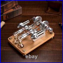 Stirling Engine 2 Cylinder Colorful Education Toy Electricity Generator Model
