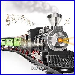 TEMI Large Train Set Electric Train Toys with 3 Way Steam, Light and Sounds