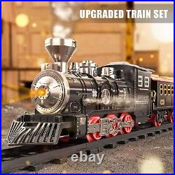TEMI Large Train Set Electric Train Toys with 3 Way Steam, Light and Sounds