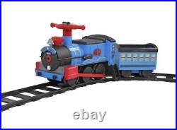 Thomas the Train Ride-On Kids Train Ride, Steam Engine + Caboose + Tracks