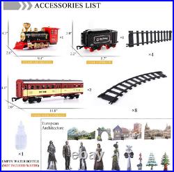 Toy Train Sets with Steam Locomotive Engine Cargo Car and Tracks Battery Operated