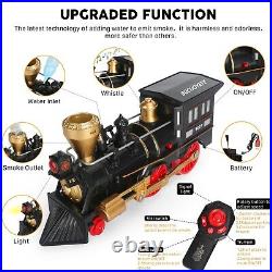 Train Set for Boys, Remote Control Train Set with Tracks, Steam Locomotive En
