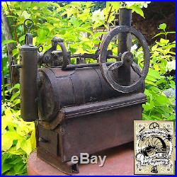 Unusual Antique 1860s Handmade American Overtype Tin & Brass Live Steam Engine