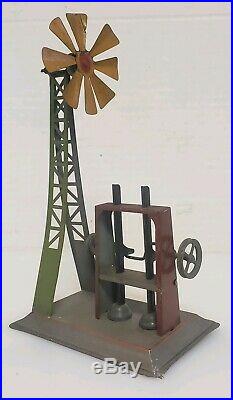 VINTAGE COLLECTIBLE STEAM ENGINE WIND MILL With HAMMER PRESS TOY