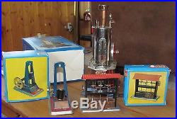 VINTAGE DAMPFMASCHINE WILESCO D45 STEAM ENGINE + D61 + D62 ACCESSORIES with BOXES