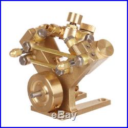 V-shape Mini Pure Copper Steam Engine Model Without Boiler Creative Toy Gift Set