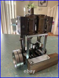 Vertical Live Steam Engine Twin Cylinder Model Boat Motor